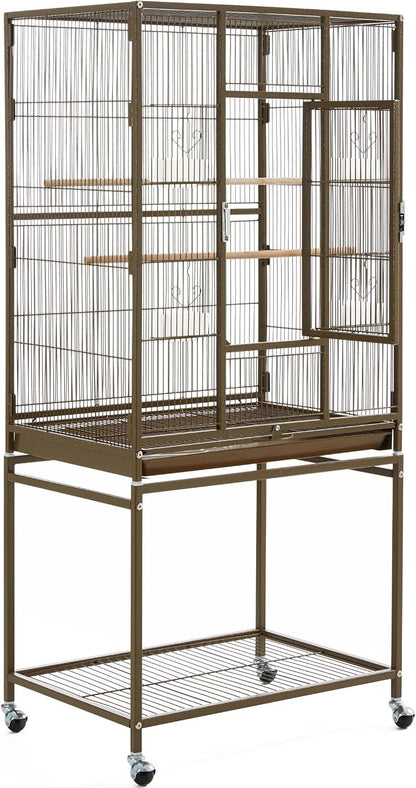 Topeakmart 53.5inch Large Bird Cage Metal Mobile Parrot Cage by Topeakmart