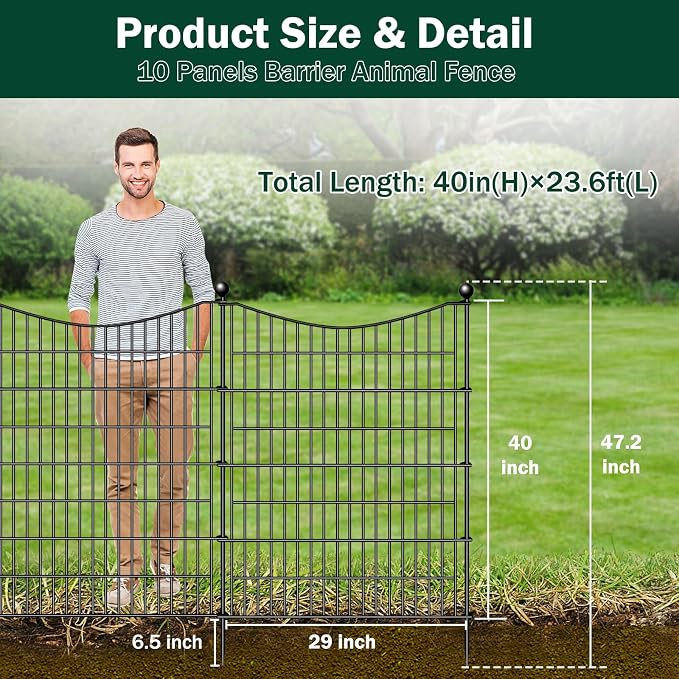 10 Panels No Dig Dog Fence Outdoor - Image 2