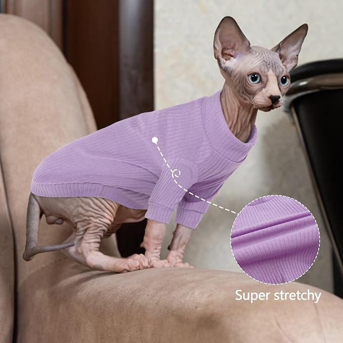 PUMYPOREITY Cat Clothes: Stretchy Cat Shirt & Sweater - Image 3