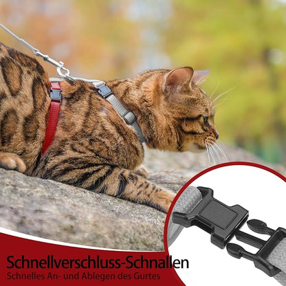 PUPTECK Adjustable Cat Harness and Leash Set Escape Proof Kitten Strap Collar - Image 7
