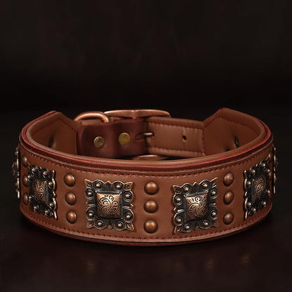 PET ARTIST Soft Padded Leather Dog Collar, 2 inch Wide Genuine Leather Dog - Image 8