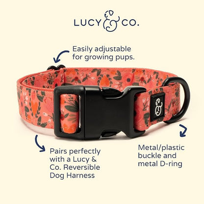 Lucy & Co. Posy Pink Dog Collar - Image 2