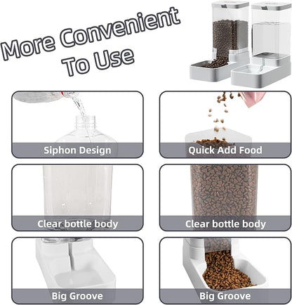 Gravity Pet Feeder and Water Dispenser Set, Automatic Dog Feeder and Dog Water - Image 2
