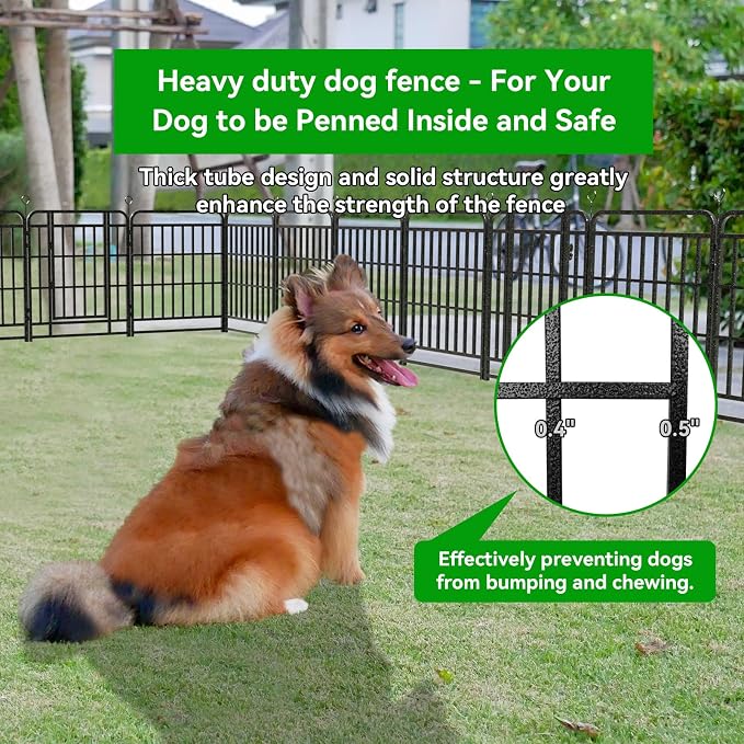 Dog Fence Outdoor 24 Piece Panels 32" Height, Square Steel Pipe - Image 5