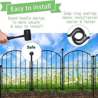 Decorative Garden Fence 17inx13in, 26 Pack Rustproof Metal No Dig Fence Animal - Image 3
