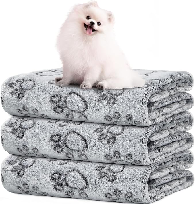 LOKOZ 3 Pack Dog Blankets for Small Dogs, Washable Pet Throw Blanket for Bed by LOKOZ
