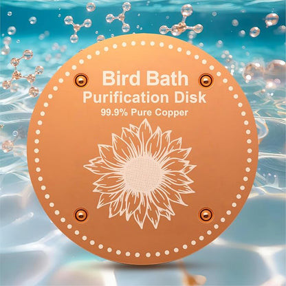 Bird Bath Purification Disk Pure Copper Outside Winter Solar Power Birdbath by OICEME