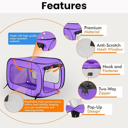 Beatrice Home Fashions Portable, Collapsible, Pop Up Kennel Travel Cat and Dog - Image 6