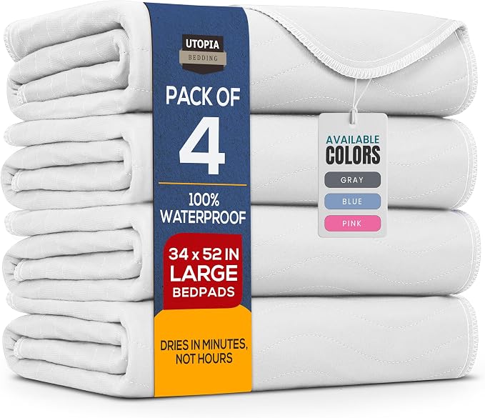 Utopia Bedding Washable Underpads 34" x 52", Waterproof Reusable Heavy by UTOPIABEDDING