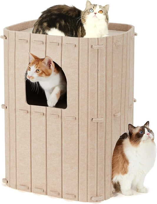 FUKUMARU Cat House for Indoor Cats, 23.62 Inch Large Cat Bed Cave Condo by FUKUMARU