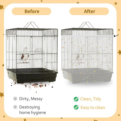 Bird Cage Cover, 60-118'' Large, 31.5'' H Adjustable Nylon Mesh Net, Soft Airy - Image 4
