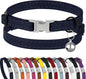 Leather Cat Collar with Buckle and Removable Bell by BUDKAS