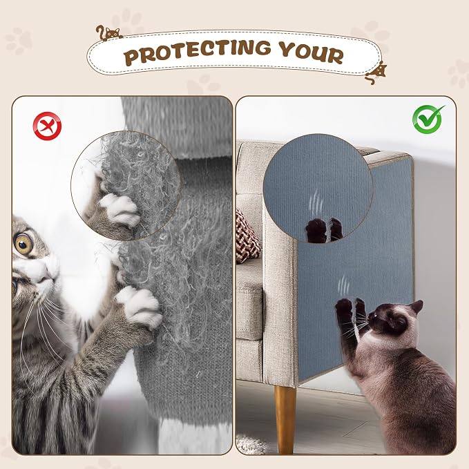 Eunice Cat Scratching Mat, Self-Adhesive Cat Scratch Carpet, Trimmable - Image 5