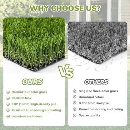 Artificial Grass Rug Indoor Outdoor, 3 x 5FT Faux Grass Turf - Image 7