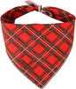 Christmas Dog Bandana, Christmas Red Plaid Man Triangle Bid Scarf by UPURARAPUP