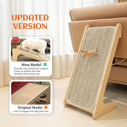 PETKARAY Cat Scratcher, Sisal Cat Scratching Ramp, L Shape Scratch Board - Image 2