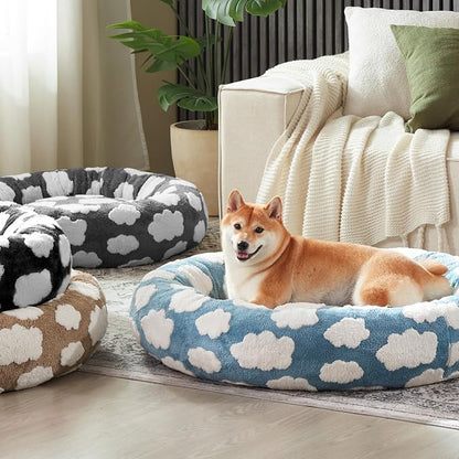 JOEJOY Donut Dog Bed Medium Size Dog, Cute Round Calming Pet Bed - Image 9