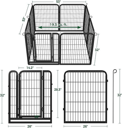 Yaheetech Dog Playpen Outdoor, 32 inch 8 Panels Dog Pen Indoor Heavy Duty Puppy - Image 7