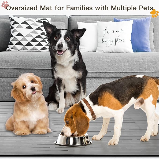 Largest Dog Food Mat, 39.5"x29.5" Silicone Dog and Cat Mat - Image 3