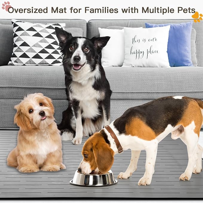 Largest Dog Food Mat, 39.5"x29.5" Silicone Dog and Cat Mat - Image 3