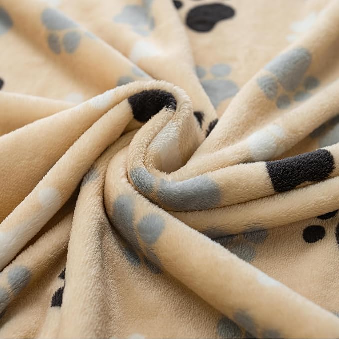 Dog Blanket Paw Bone Pattern 1 Pack 1 Super Soft Warm Flannel Sofa Cover Car - Image 5