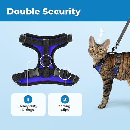 Voyager Escape-Proof Step-In Lock Cat Harness & 5ft Neoprene-Handle Leash Set - Image 5