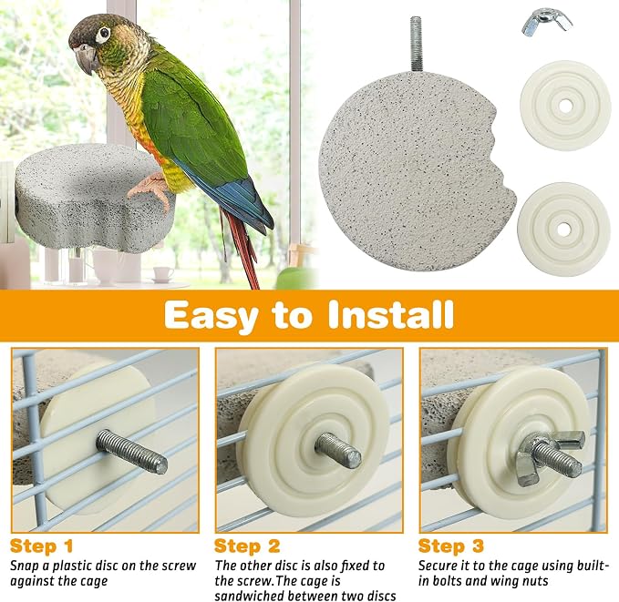 PINVNBY 8 PCS Bird Perch Parrot Beak Grinding Stone Calcium Mineral Parrot - Image 6