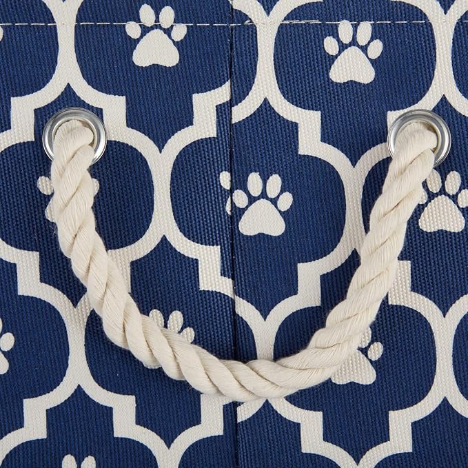 Bone Dry Pet Storage Collection Lattice Paw Print, Nautical Blue, Large - Image 4