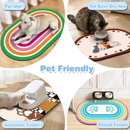 Cat Food Mat 24''x16'', Absorbent Cat Mats - Image 6