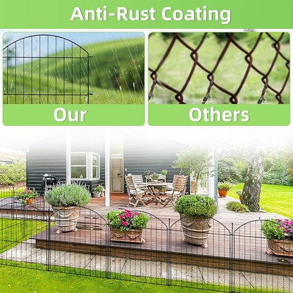 Decorative Garden Fence 24in x10ft, 5 Pack No Dig Fence Animal Barrier - Image 8