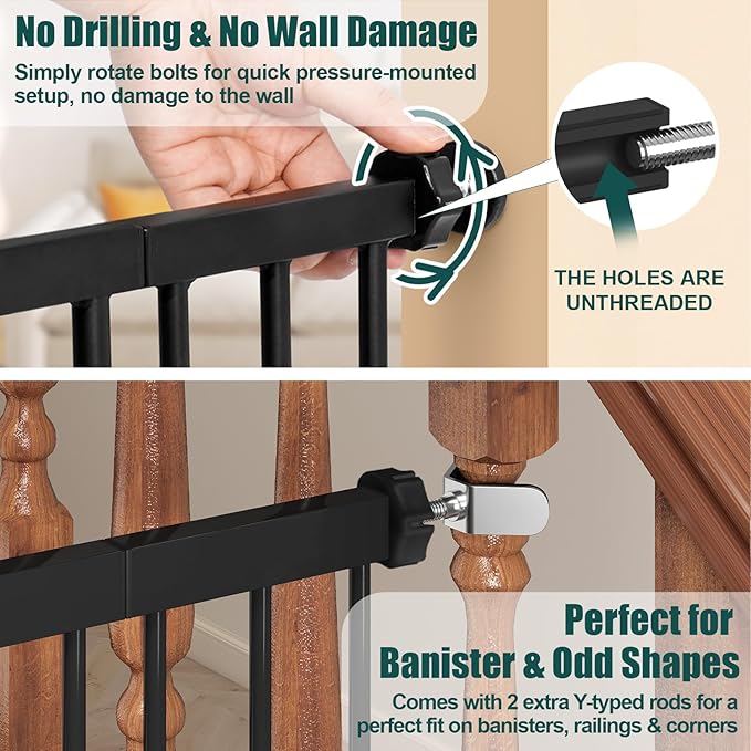 keny 36" Extra Tall Baby Gate for Stairs, 29.7-51.5" Adjustable Width Auto - Image 5