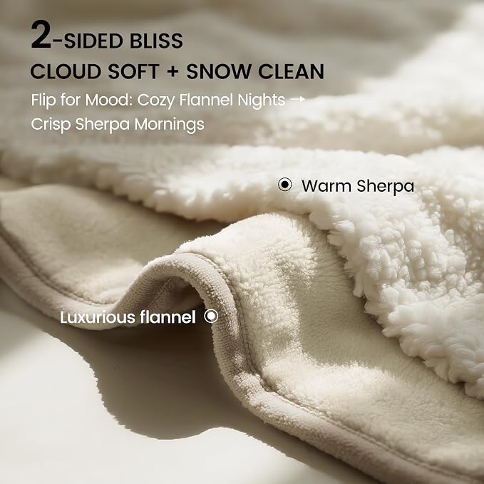 gogobunny Waterproof Bed Blanket, Reversible Sherpa Fleece Throw Blanket - Image 4