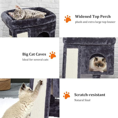 SYANDLVY Small Cat Tree for Indoor Cats Large Adult, Activity Tower - Image 4