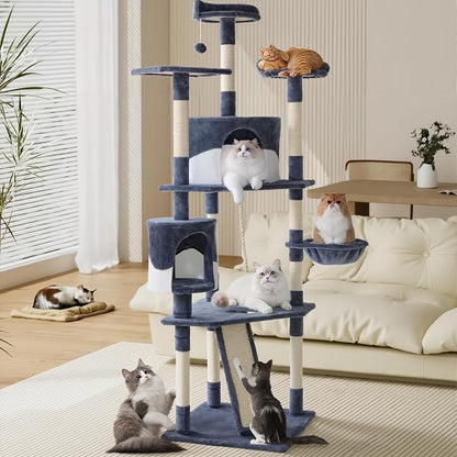 DUMOS Tall 79in Cat Tree Tower, Large Multi Level Cats Climbing Tower - Image 7