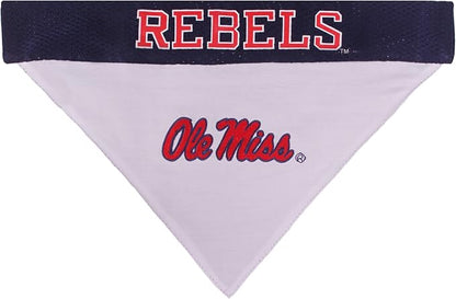 Pets First Collegiate Pet Accessories, Reversible Bandana, Mississippi Ole Miss - Image 2