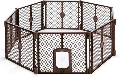 MyPet 8-Panel Petyard Passage: 6.5 ft. Wide 26 in. Tall Brown Freestanding by MyPet