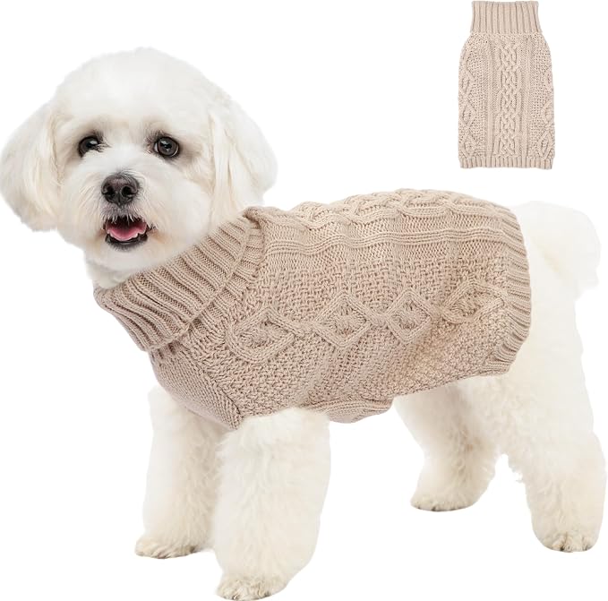 Dog Sweaters Small Dog Clothes Winter Turtleneck Puppy Sweater Warm Pet Cat by Puppishy