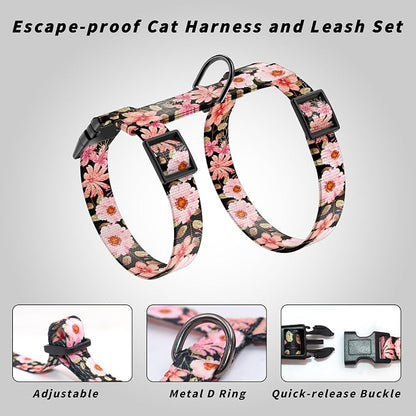 Cat Harness and Leash Set, Adjustable Kitten Harness Escape Proof Cats Harness - Image 4