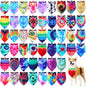 Silkfly 50 Pcs Summer Tie Dye Dog Bandanas Bulk Pet Scarf Grooming Salon by Silkfly