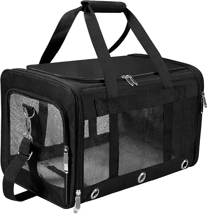 Soft Sided Cat/Dog Carrier，Collapsible Mesh Pets Travel Carriers by SWUVVI
