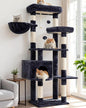 Cat Tree for Indoor Cats, 55.1 inch Cat Tower by Gitelnour