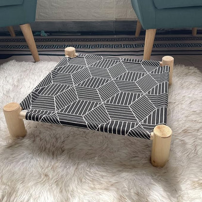Pozico Cat/Dog Bed Hammock Cat Bed, Wooden Dog Elevated Indoor Outdoor Beds - Image 8