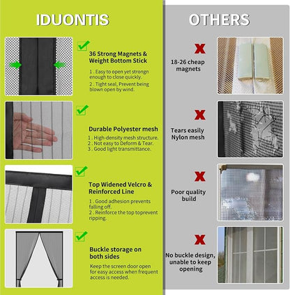 Magnetic Screen Door -Fit for Door Size:32x78 Inch, Screen Door Size - Image 6
