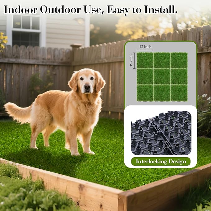 XLX TURF Interlocking Fake Grass Tiles Pad - Image 5
