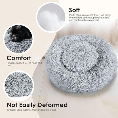 28in Large Dog Bed, Medium Size Dog and Cats, Calming Donut Bed - Image 5