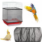 Adjustable Bird Cage Seed Catcher Net Cover Elastic Band Mesh Cover Black by Unknown