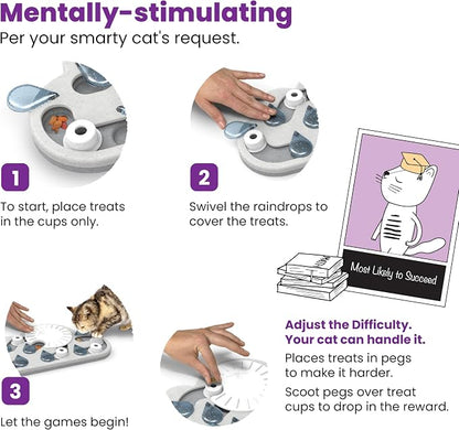 Catstages Nina Ottosson Rainy Day Puzzle & Play – Interactive Cat Puzzle Feeder - Image 6