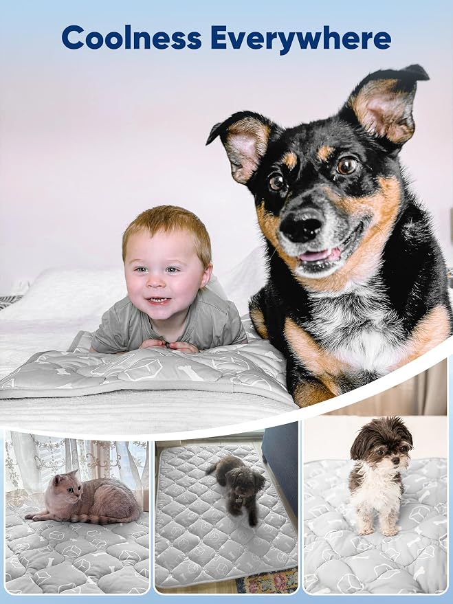 Rywell Dog Cooling Mat 2.0, Elegant Grey, Extended Cooling - Image 9
