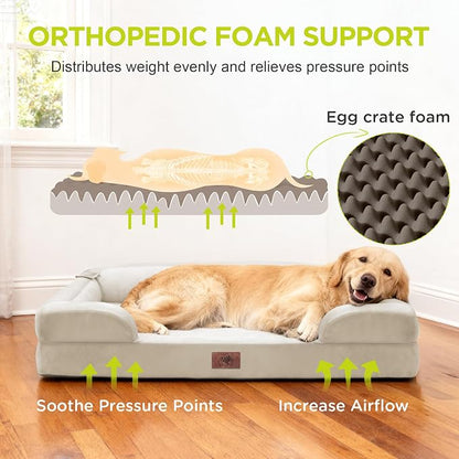 Orthopedic Dog Bed for Extra Large Dogs, XXL Waterproof Egg Crate Memory Foam - Image 2