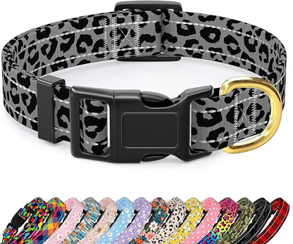Reflective Dog Collar for Extra Small Dogs Cats, Cute Leopard Style Adjustable by TMOODEL